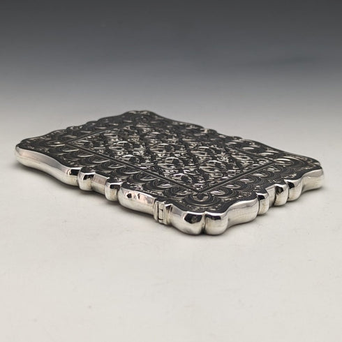 1870 British antique pure silver (925 silver) card case 60g Frederick Marson